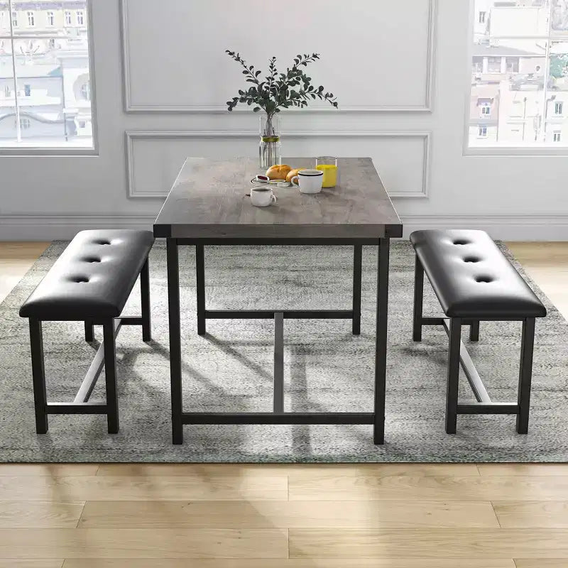 3 Tavoli da pranzo, con 2 panche imbottite