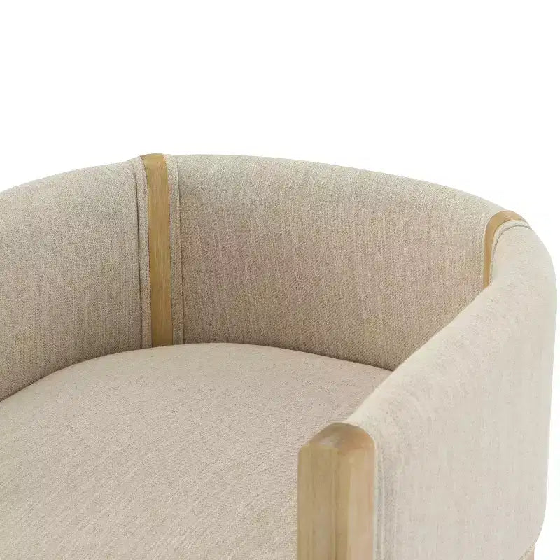 Poltroncine moderne con rivestimento in lino e struttura in legno di gomma (4)
