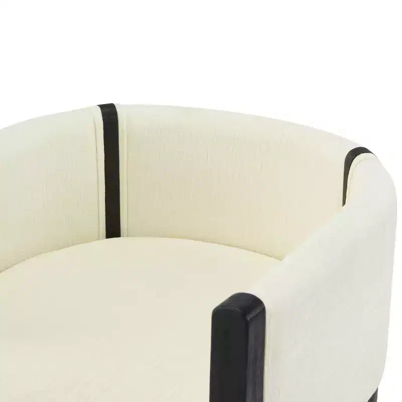 Poltroncine moderne con rivestimento in lino e struttura in legno di gomma (4)