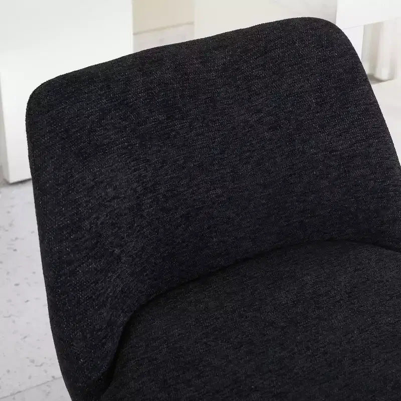 2 Sgabelli da Bar Girevoli ad Altezza Contro 360 Girevoli Imbottiti Altezza Seduta 65 cm Tessuto Lino Nero per Isola Cucina Pub