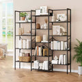 Libreria industriale a 5 ripiani - Ripiani in legno regolabili e struttura in metallo resistente, capacità 45 kg, ampio organizer