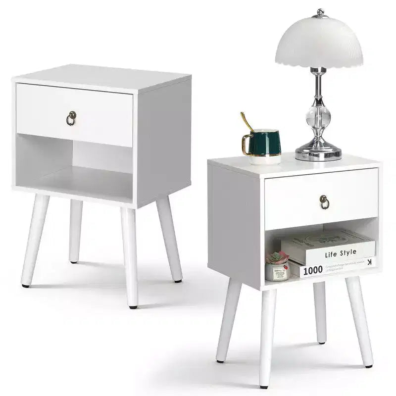Comodino largo 38 cm - 1 cassetto, ripiano inferiore - 2