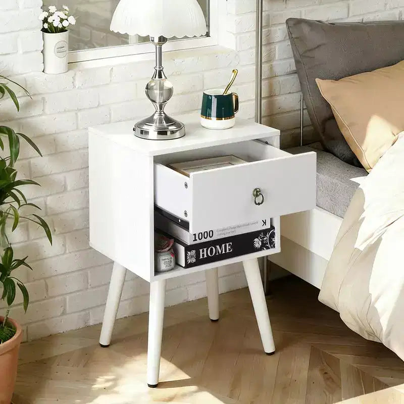 Comodino largo 38 cm - 1 cassetto, ripiano inferiore - 2